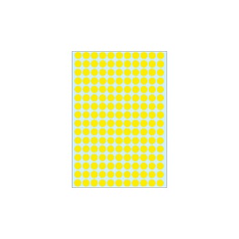Etiketten Farbpunkte 8mm, gelb